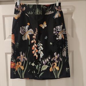 Leifsdottir Black Floral Pencil Skirt